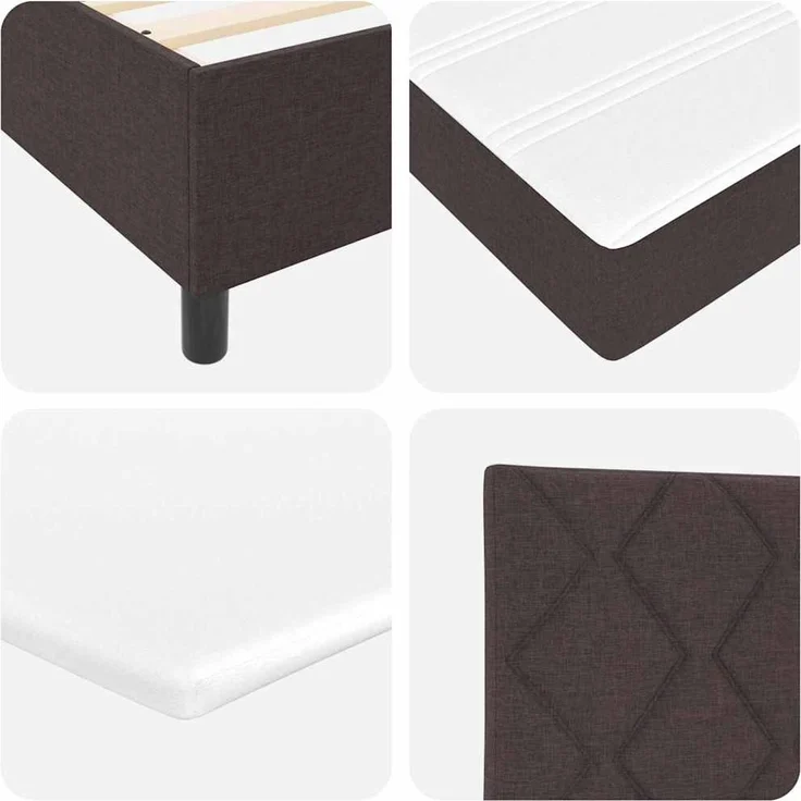 vidaXL Boxspringbett mit Kopfteil Dunkelbraun 120 x 190 cm Stoff 3342931 – Bild 11