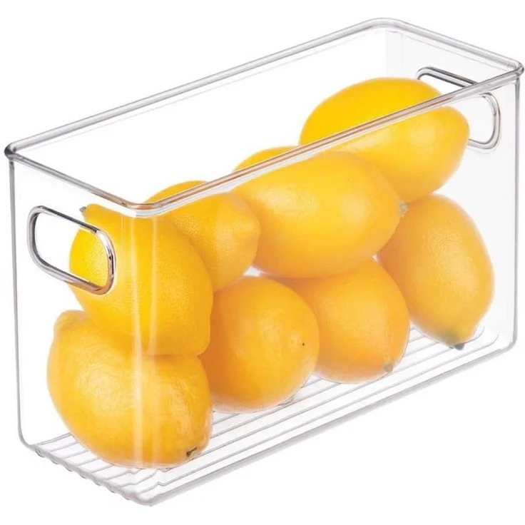 mDesign Aufbewahrungsbox Kühlschrankbox Organizer 4er-Set Griffe Transparent – Bild 5