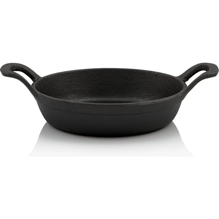 BBQ-Toro Servierpfanne Gusseisen Servierpfännchen mit Holzunterlage (2 Stück), Ø 16, Gusseisen – Bild 3