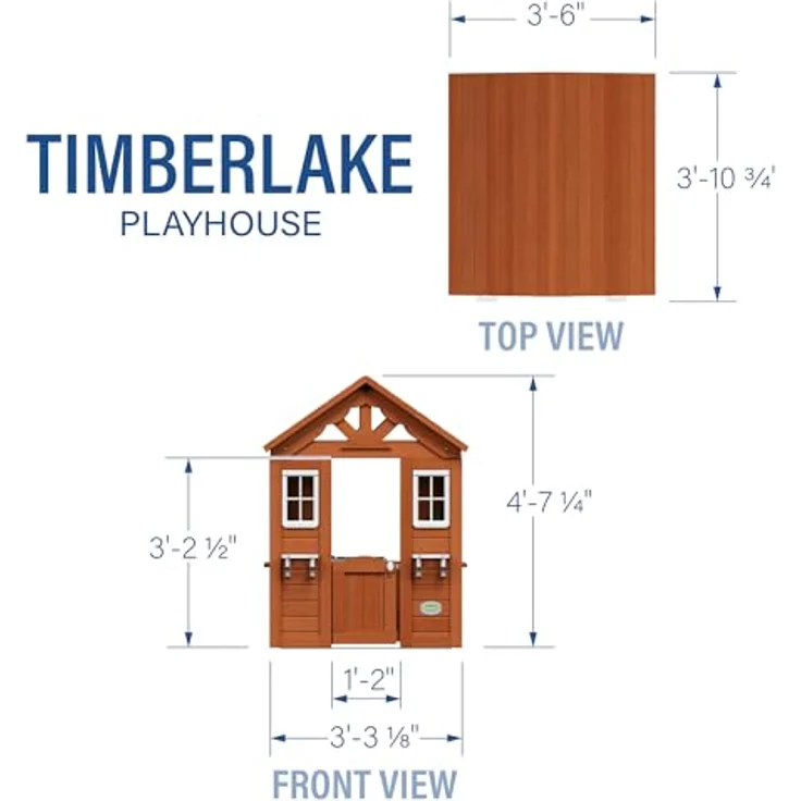 Backyard Discovery 65314 'Timberlake' Spielhaus, ab 2 Jahren, 14 x 117 x 107 cm, mit Blumentopfhalterungen, holz/weiß – Bild 4