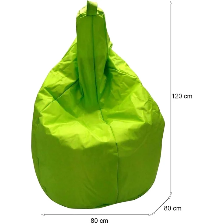 Dmora Pouf Angillina, Mehrzwecksessel, Sitzsack, Hockerhocker, Made in Italy, 80x80 h120 cm, Grün – Bild 3