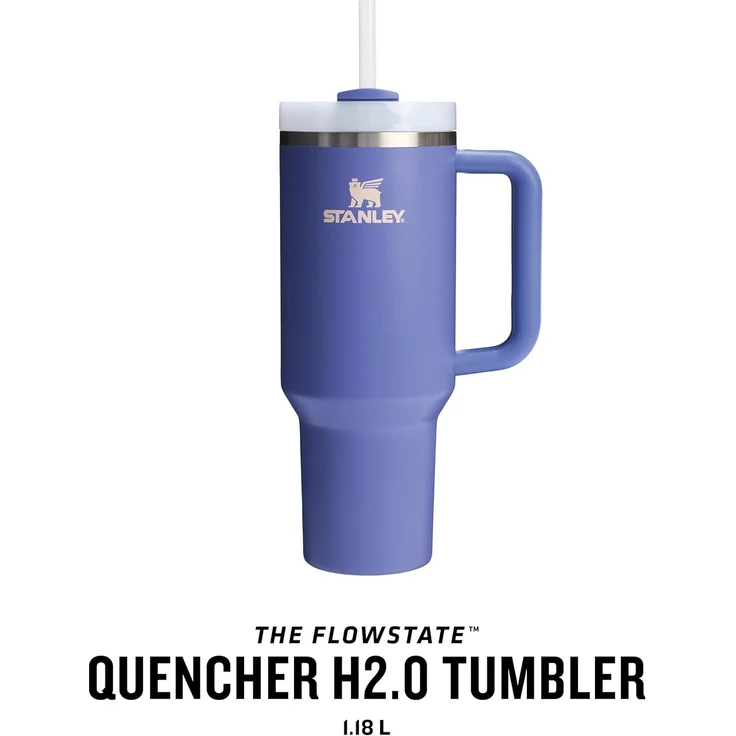 Stanley Quencher H2.0 Flowstate Trinkflasche Mit Strohhalm 1.2L - Thermobecher Kühlt 11 Stunden - 48 Stunden Eisgekühlt - Spülmaschinenfest - Thermosflasche BPA Frei - Edelstahl Trinkbecher - Lupine – Bild 3