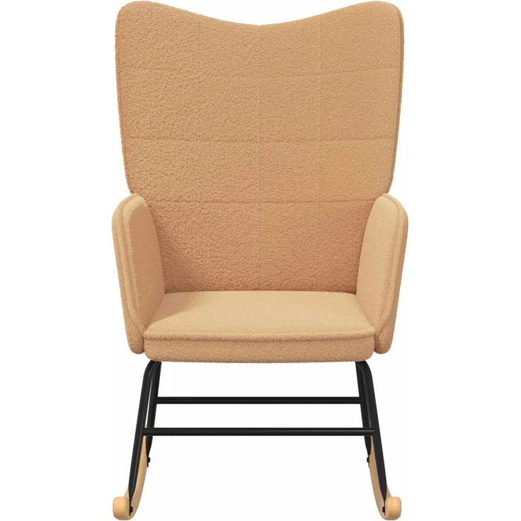 vidaXL Schaukelstuhl Beige Sherpa-Stoff 42001788 – Bild 3