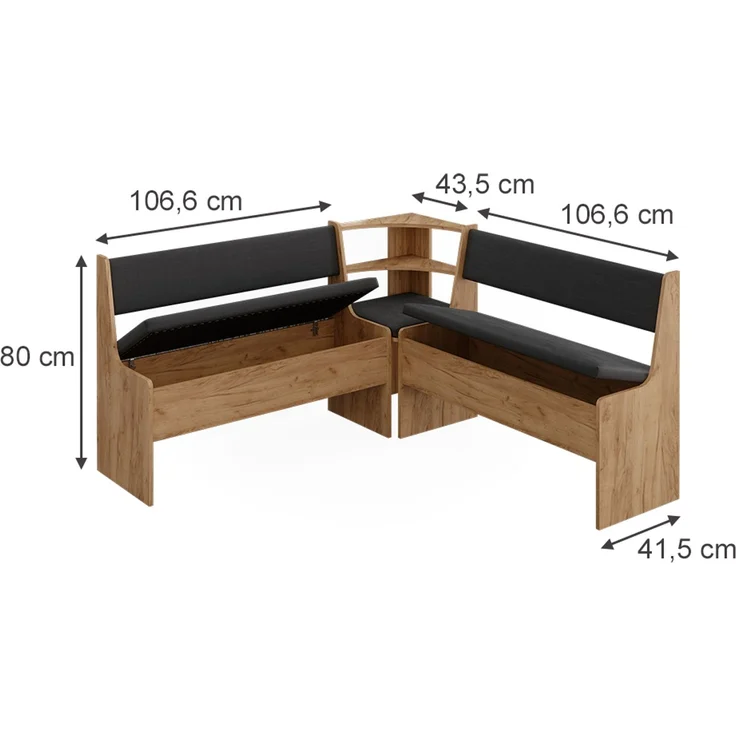 Eckbankgruppe Roman Goldkraft Eiche 150.1x150.1 cm Vicco – Bild 2