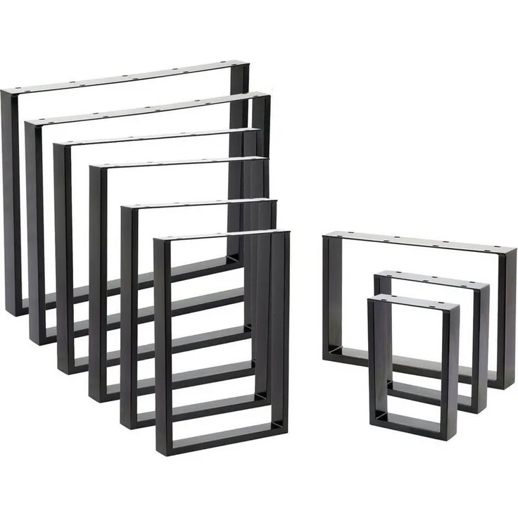 VENDOMNIA Möbelkufe Tischgestell - 2er Set, aus Stahl, Größenwahl, (Schwarz, Grau oder Industrial, Tischbeine, Tischkufen, Metall Kufengestell, Tischuntergestell)