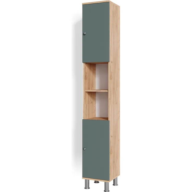 Badschrank Fynn Grün 30 x 190 cm Vicco