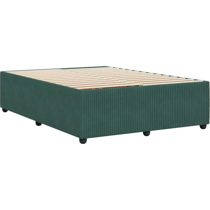vidaXL Bettgestell ohne Matratze Dunkelgrün 140x200 cm Samt 3285015 – Bild 6
