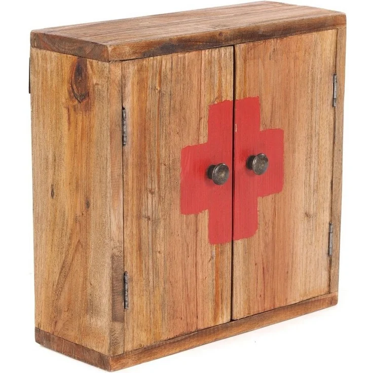 DESIGN DELIGHTS Wandregal MEDIZINSCHRANK "MEDIC", 35x35x13 cm, Mahagoni, Wandschrank, Farbe: – Bild 5