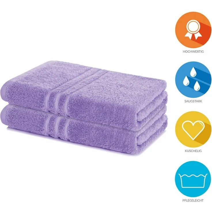 2er Set Duschtuch 70x140 cm, Frottierserie Elena, Lavendel – Bild 2
