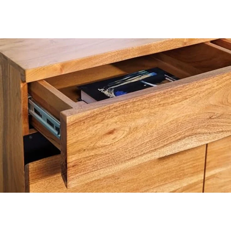 riess-ambiente Sideboard MAMMUT 160cm honigfarben (Einzelartikel, 1 St), Massivholz · Baumkante · Metall · Kommode · Wohnzimmer – Bild 6
