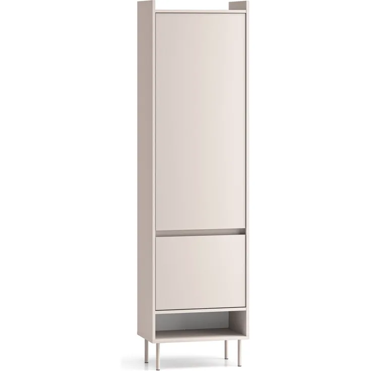 Selsey "Dioce" Kleiderschrank 2-türig, Stange und Regal, greige, 54 cm