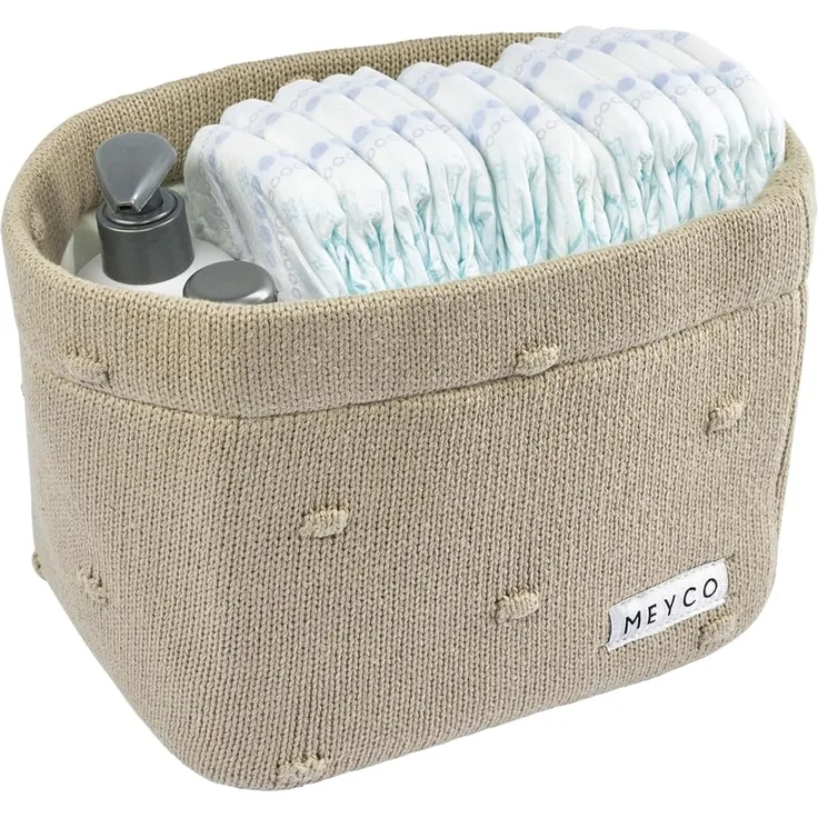 Meyco Mini Knots Kommodenkörbchen Medium Sand Braun sand