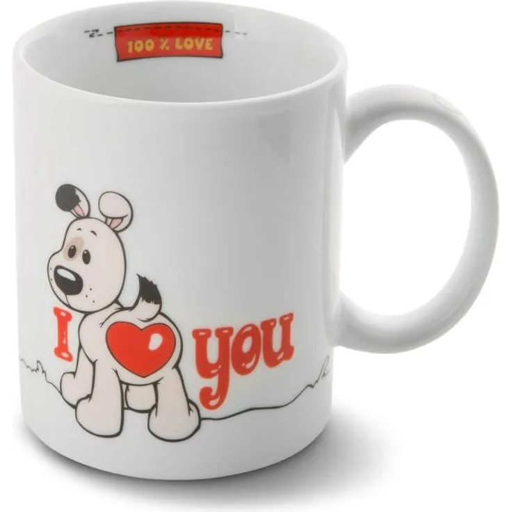 NICI Love Tasse Hund, Porzellantasse, Kaffeetasse, Teetasse, Becher, Porzellan, 350 ml, 46081