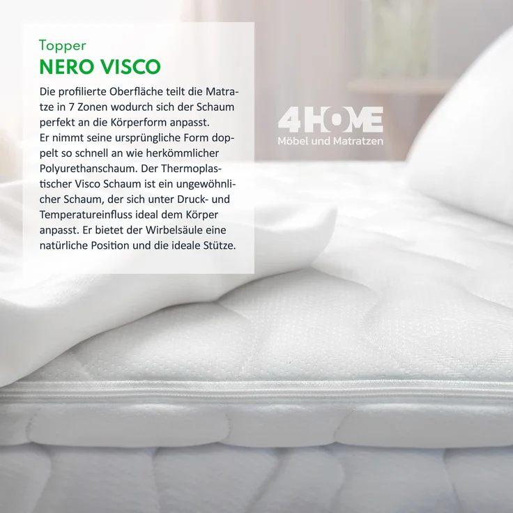Topper 160x200 cm Matratzenauflage mit HR-Schaum Visco 7 cm Schoner H3 – Bild 4