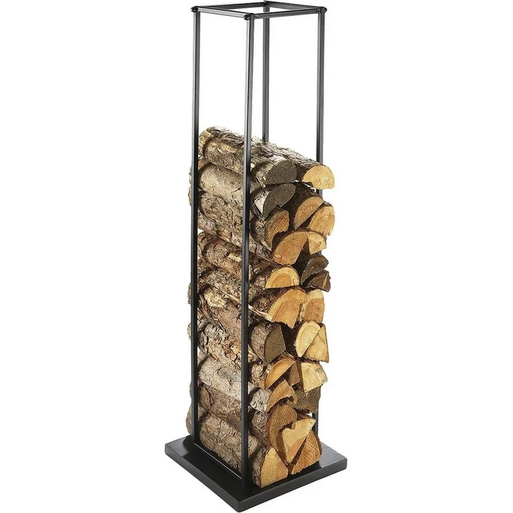 Kobolo Kaminholzregal Kaminholzständer aus schwarz lackiertem Metall 115 cm hoch, BxTxH:33x33x115 cm – Bild 1