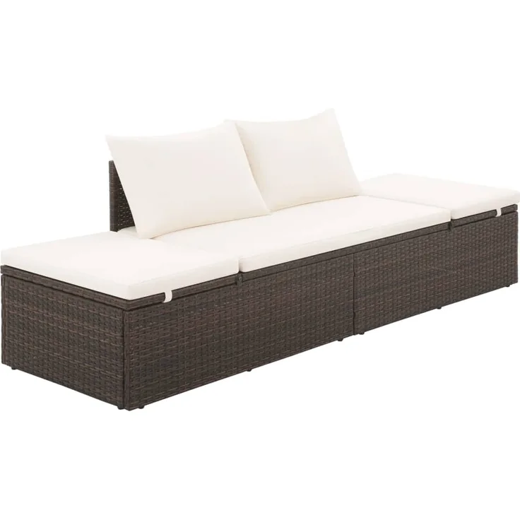 vidaXL Gartenbett Braun 195×60 cm Poly Rattan 43954
