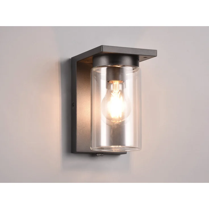 Außen Wandlaterne ARDILA mit Glas Lampenschirm Höhe 19cm, Schwarz – Bild 3