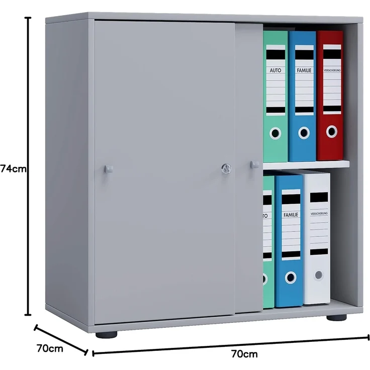 VCM Büroschrank Lona 913947 Grau B. 70 x H. 73 x T. 37 cm – Bild 2