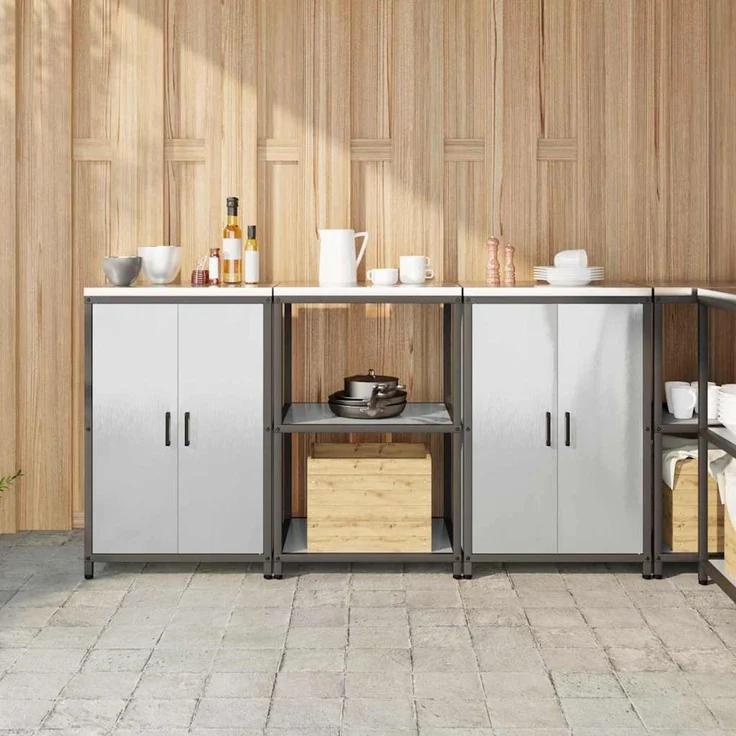 vidaXL Aufbewahrungsset für die Küche HATTEM 3 stk. Silber Edelstahl 3392698 – Bild 1
