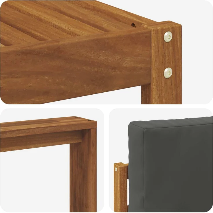 vidaXL Outdoor-Sofagarnitur mit Kissen 7 pcs Natur und Anthrazit 3366680 – Bild 8