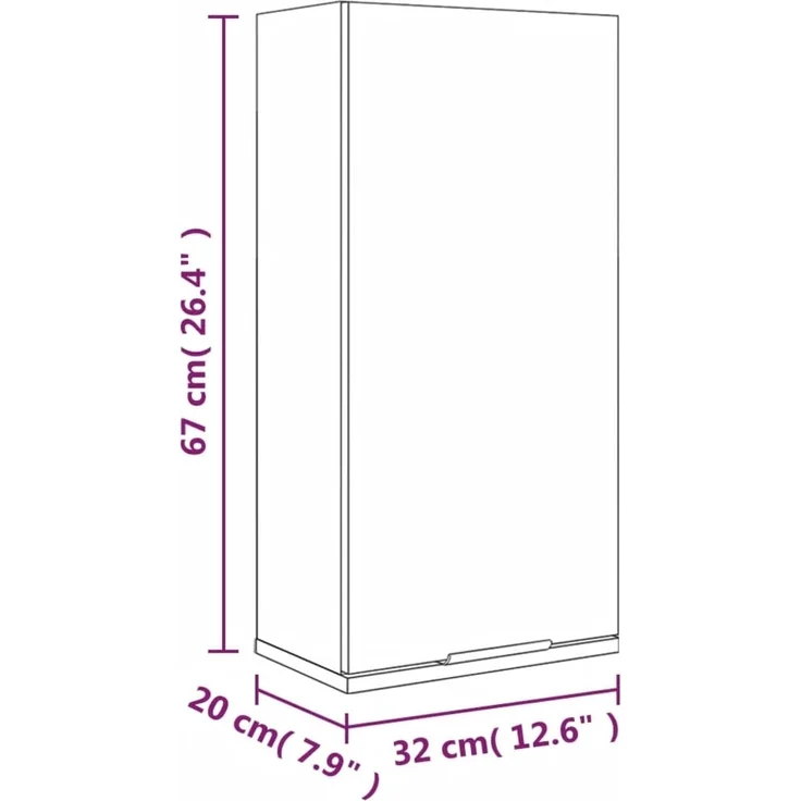 vidaXL Wand-Badeschrank Schwarz 32x20x67 cm 811296 – Bild 10