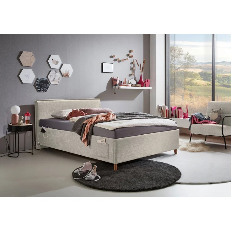meise.möbel Kinderbett FUN, Polsterbett wahlweise mit Bettkasten, Jugendbett inkl. USB-Anschluss – Bild 1