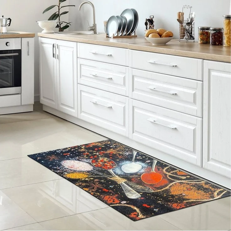 Carpetia Küchenläufer Küchenteppich Modern, rechteckig, Höhe: 5 mm, rutschhemmender Rücken, pflegeleicht, robust – Bild 1