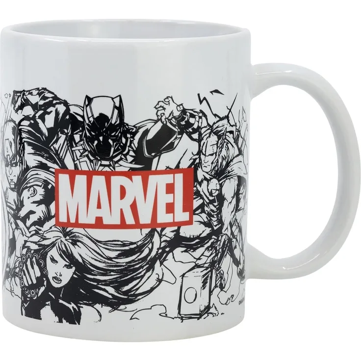 Tasse mit Marvel Avengers Motiv ca. 325ml aus Keramik Skizze / Zeichnung 11oz