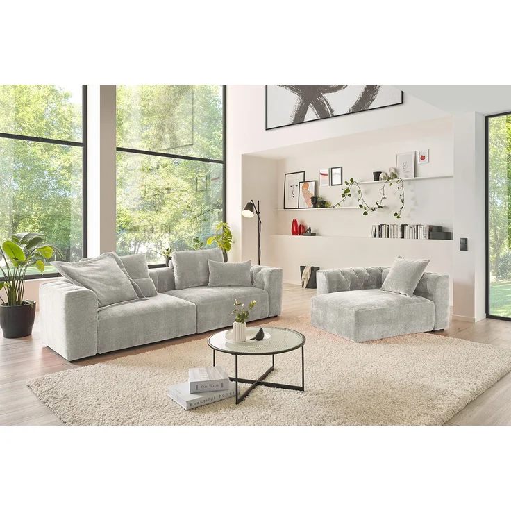 KAWOLA Nierenkissen SEPHI groß Cord Vintage silber 37 x 19 x 92 cm – Bild 6