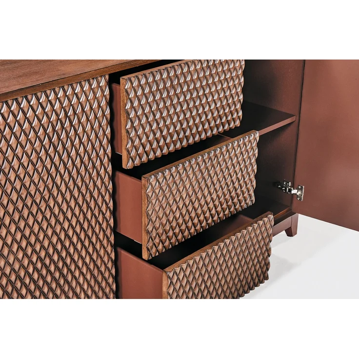 KAWOLA Sideboard COPAS 2 Türen 3 Schubladen Eiche furniert braun 85 x 40 x 140 cm – Bild 6