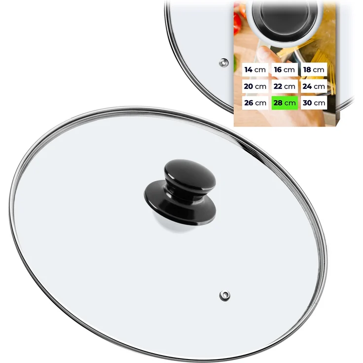 KADAX Glasdeckel 28 cm, universelle Abdeckung für einen Topf, eine Bratpfanne, hitzebeständig – Bild 1
