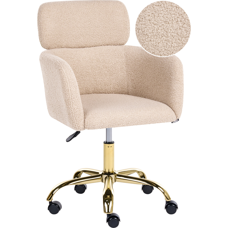 Schreibtischstuhl ALENA Bouclé Hellbeige