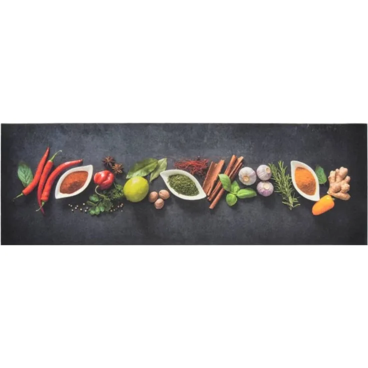 vidaXL Küchenteppich Waschbar Gewürze 60x180 cm Samt 136541