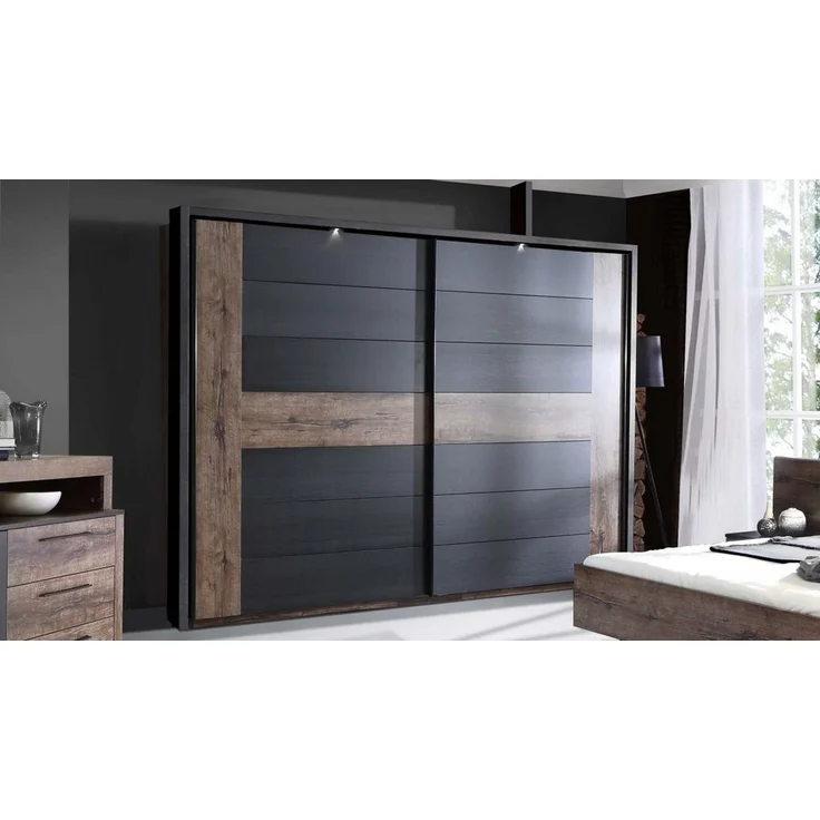 FORTE Schlafzimmer-Set Schlafzimmerset Bellevue 3 Schwarzeiche und Schlammeiche – Bild 3