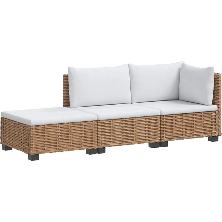 vidaXL 3 Stk. Rattan-Lounge-Set mit Kissen GENDT Naturrattan Natur 3429876 – Bild 2