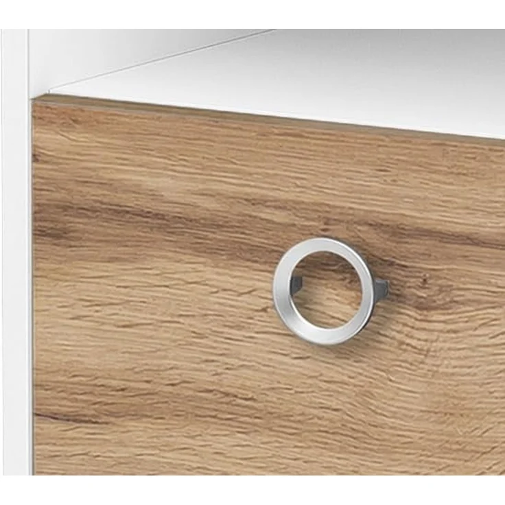 Schildmeyer Kimi Waschbeckenunterschrank 144253, Eiche Landhaus/kreideweiß, 65,3 x 33,1 x 57,5 cm – Bild 6