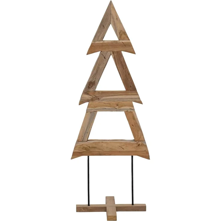 vidaXL Weihnachtsbaum mit Ständer Braun 90 cm Massivholz Teak 42017926 – Bild 8