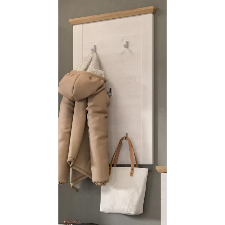 Garderobenpaneel Mirano in weiß Lärche Landhaus 68 cm