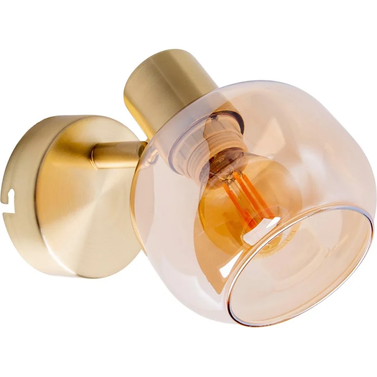 näve Wandstrahler Libby, ohne Leuchtmittel, 1flg. flexibel verstellbar Glasschirm in amber getönt excl. 1xE14 – Bild 2