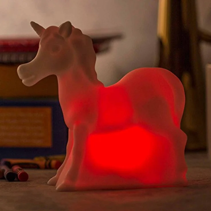 ThumbsUp! Stimmungslampe "Einhorn", Farbwechsel LED Nachttischlampe in Weiß, Druckfeder, 645 Blätter – Bild 2
