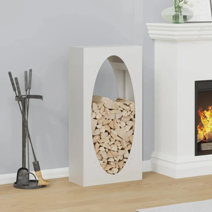 vidaXL Brennholzregal Weiß 50x23x100 cm Kaltgewalzter Stahl 864182 – Bild 1