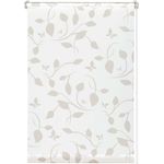 Gardinia EasyFix Rollo mit Blättern weiß beige 120 x 150 cm