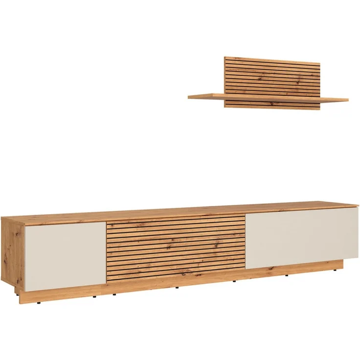 OTTO home Wohnwand Paroli, mit Lowboard und Paneel, modern, 200 cm breit, hängend und stehend montierbar, moderne Streifen – Bild 4