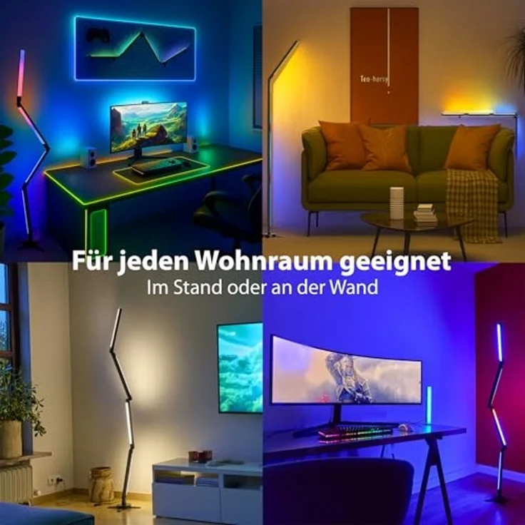 Northpoint LED Stehlampe RGB Faltbar Digitale LEDs 178cm hoch Wandleuchte Musik Timer – Bild 6