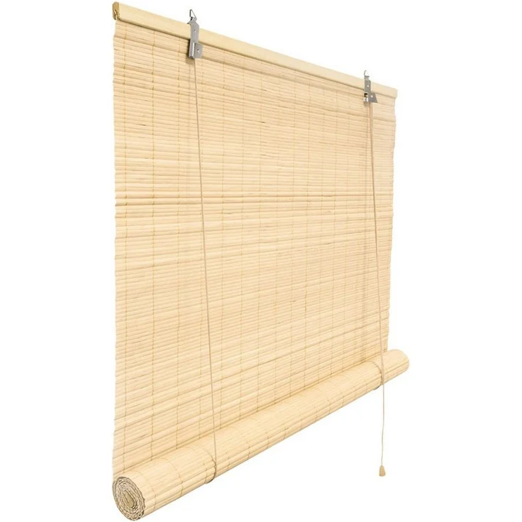 Rollo Bambusrollo, 50 x 130 cm, natur, Victoria M, verdunkelnd, ohne Bohren, freihängend, verschraubt, ohne Bohren, zum Schrauben – Bild 3
