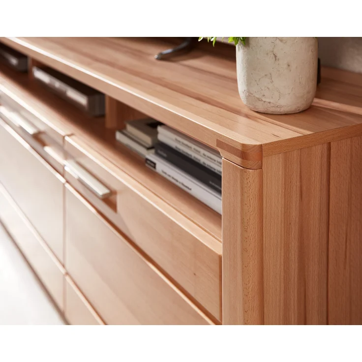 Lowboard >Nature One< 3 Türen, 3 Fächer, FSC, in Kernbuche teilmassiv - 190x58x45cm (B/H/T) – Bild 3