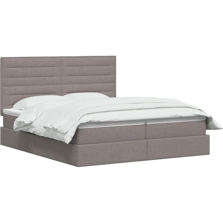 vidaXL Aufbewahrungsbett mit Kopfteil Taupe 180 x 200 cm Stoff 3459780 – Bild 3