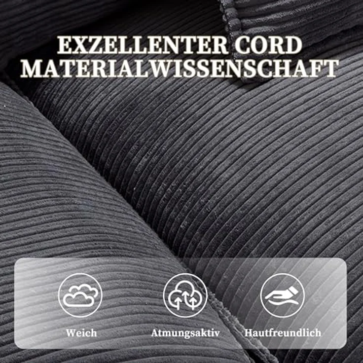 Ball & Cast Couch mit Schlaffunktion, Samt Sofa 2 Sitzer mit Kissen für das Wohnzimmer Wohnung Schlafzimmer, 224 x 81 x 81 (BxHxT), Dunkelgrau – Bild 5