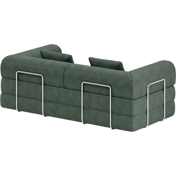 skølm 'Lofn' Modulares Sofa 2 Sitzer, 200x100 cm, Vollschaumcouch mit Metallgestell, Cord dunkelgrün, Schlafsofa vakuumverpackt, kein Aufbau erforderlich – Bild 13