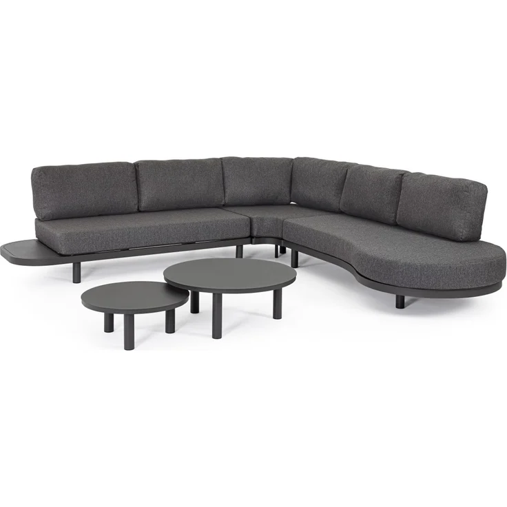 Gartenecksofa Hercules aus Aluminium und Olefin, modern, anthrazit, inkl. Couchtisch-Set – Bild 1